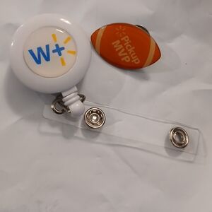 Walmart Badge Holder And Football Pin